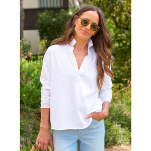 New Frank & Eileen Long Sleeve Patrick Tee S White